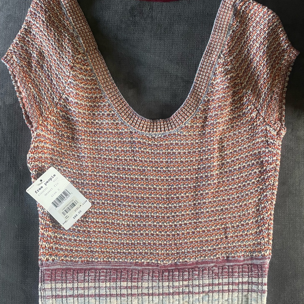 Free People Multicolor Knit Crop Top